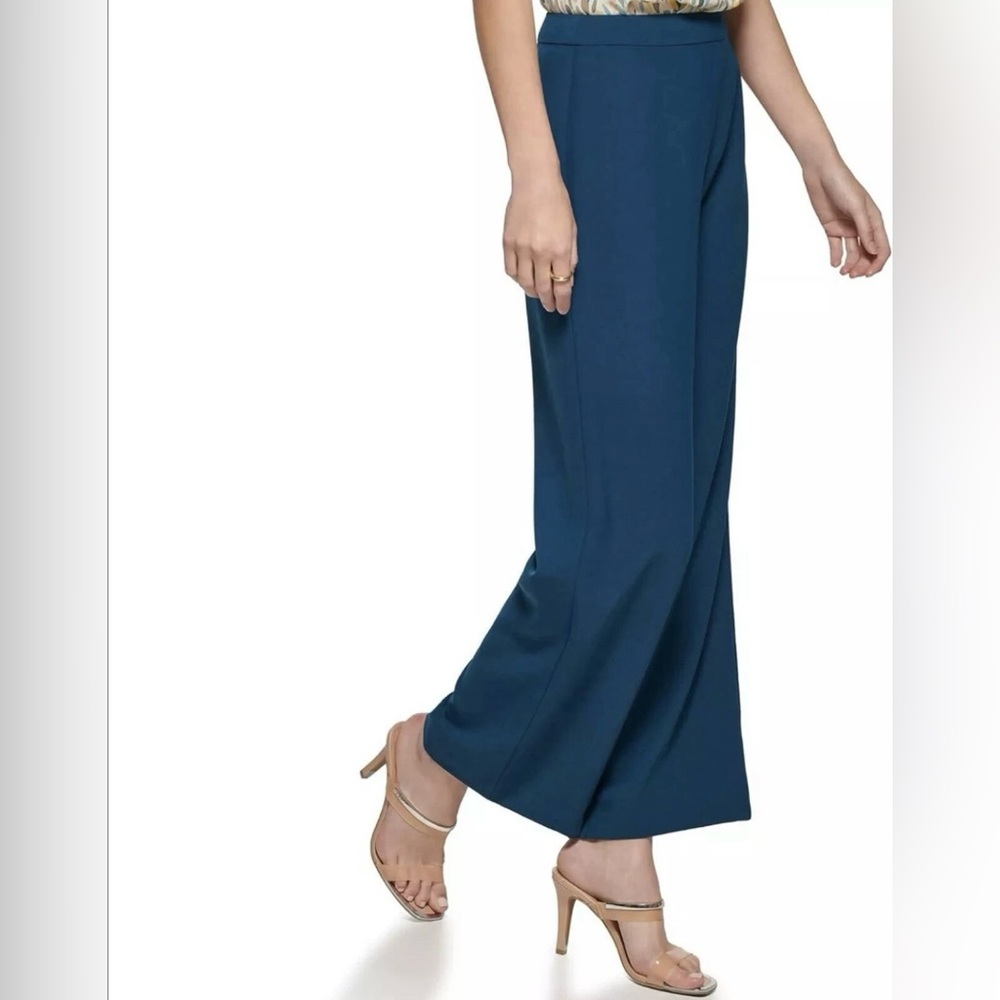 DKNY‎  NWT Wide-leg High-waisted  Women’s Trousers Turquoise Size 18